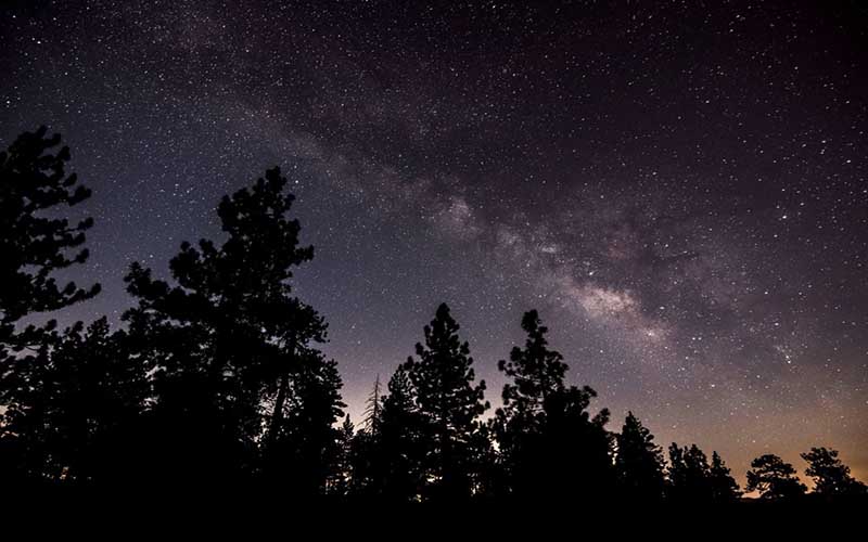 Night sky over the mountains